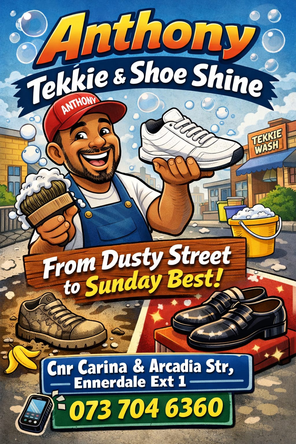 Anthony's Tekkie & Shoe Shine promotional artwork